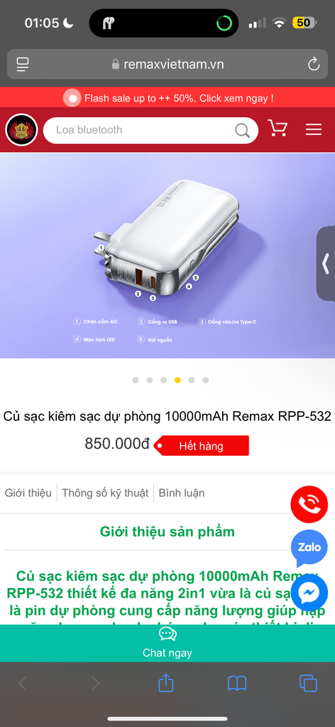 {Order giao 10/12} Củ sạc kiêm Pin dự phòng Remax RPP-532 dung lượng 10.000mAh sạc nhanh 22.5W PD - Ảnh 7