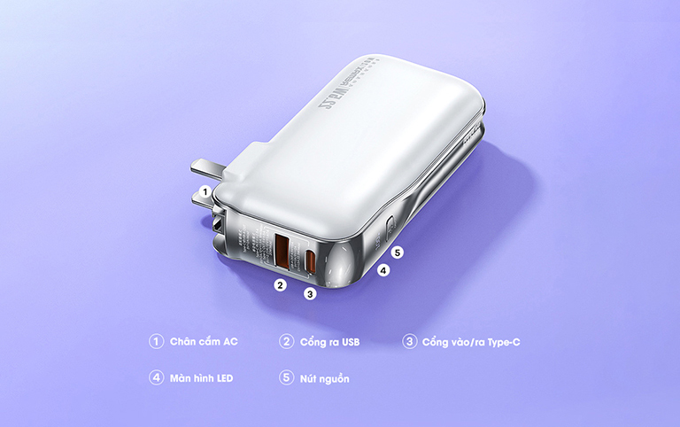 {Order giao 10/12} Củ sạc kiêm Pin dự phòng Remax RPP-532 dung lượng 10.000mAh sạc nhanh 22.5W PD - Ảnh 8