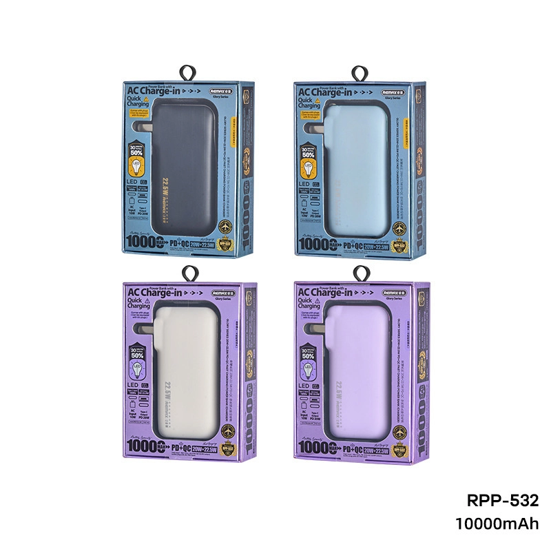 {Order giao 10/12} Củ sạc kiêm Pin dự phòng Remax RPP-532 dung lượng 10.000mAh sạc nhanh 22.5W PD