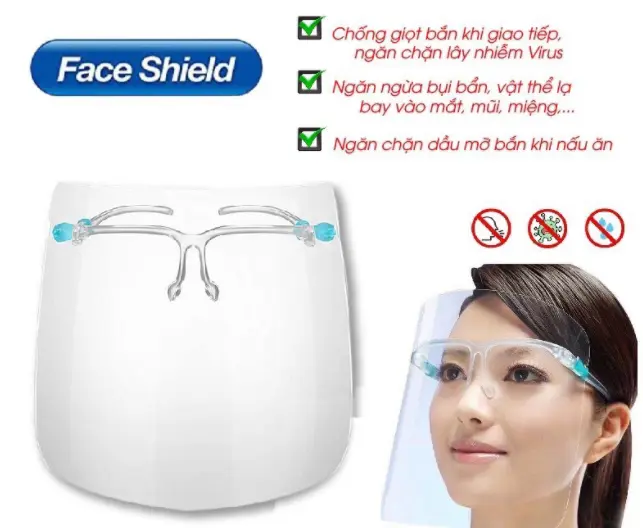 Kính chắn chống giọt bắn trong suốt nhựa PET - Face Shield Mask - Ảnh 3