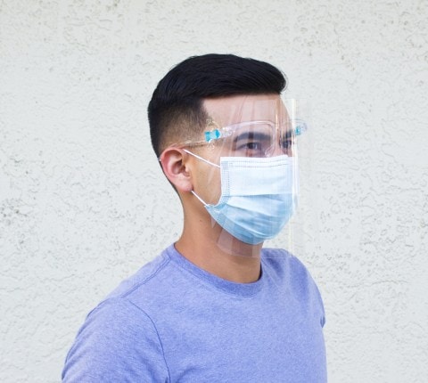 Kính chắn chống giọt bắn trong suốt nhựa PET - Face Shield Mask - Ảnh 4