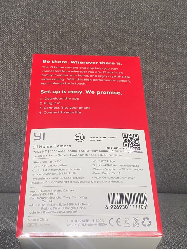 Camera an ninh Xiaomi Yi 720P Home Camera, bản quốc tế- MÀU ĐEN