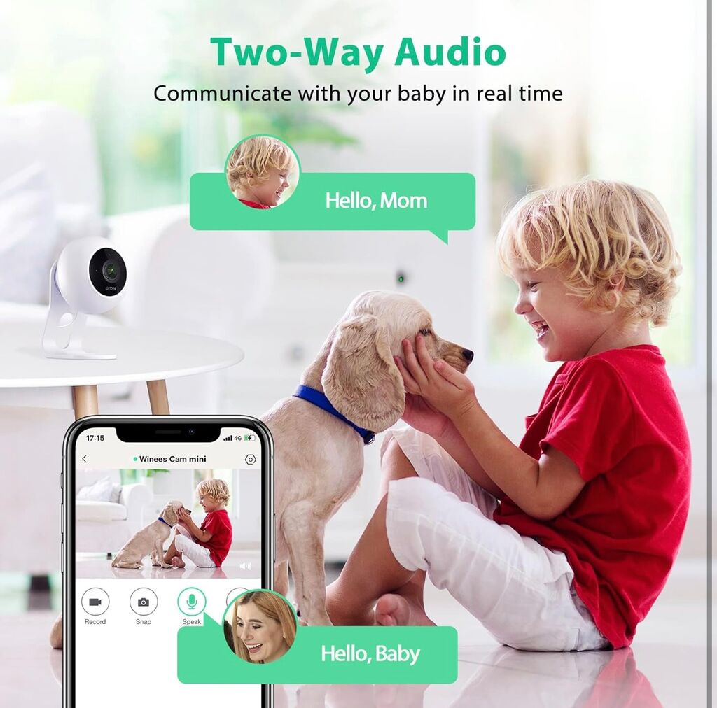 Camera ko dây Winees Cam Mini ( Mỹ ), 1080P, đàm thoại 2 chiều, nhỏ gọn, app Aidot - Ảnh 4