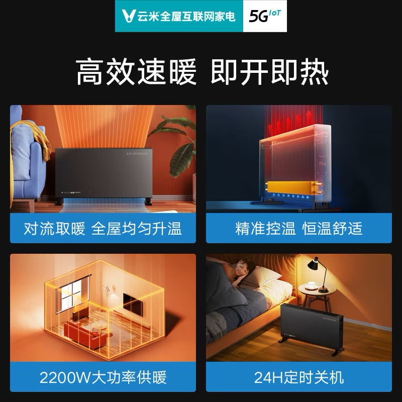 Máy sưởi đối lưu thông minh Xiaomi Viomi AI VXDL02 - bản nội địa, kết nối App - Ảnh 7