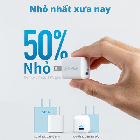 Sạc nhanh PD 20W ANKER A2634 / A2633 - hàng new ko hộp - chưa in thông số -theo quy định gọi là Fake - Ảnh 3