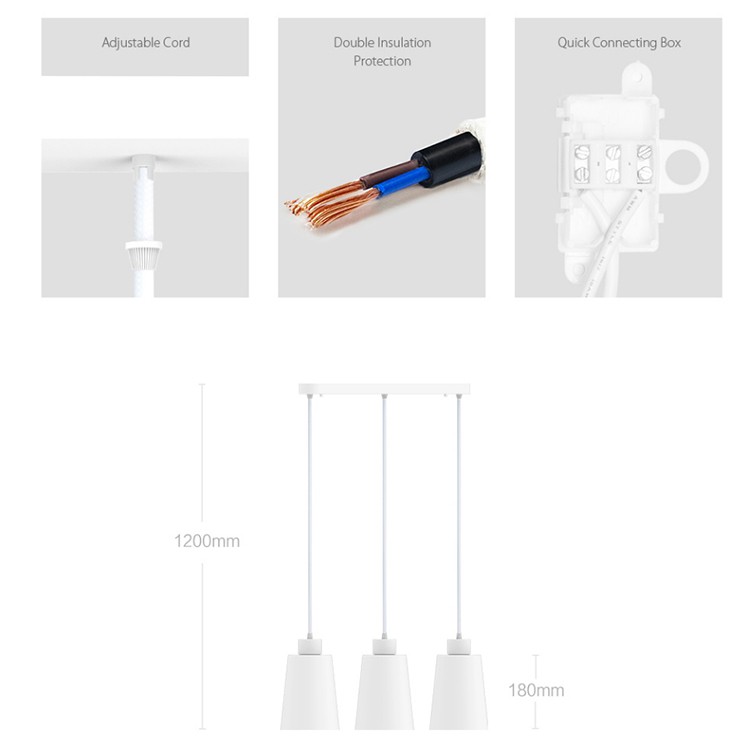 Đèn thả trần Xiaomi Yeelight YLDL05YL 3 bóng Xiaomi Yeelight Time Chandelier - Ảnh 7