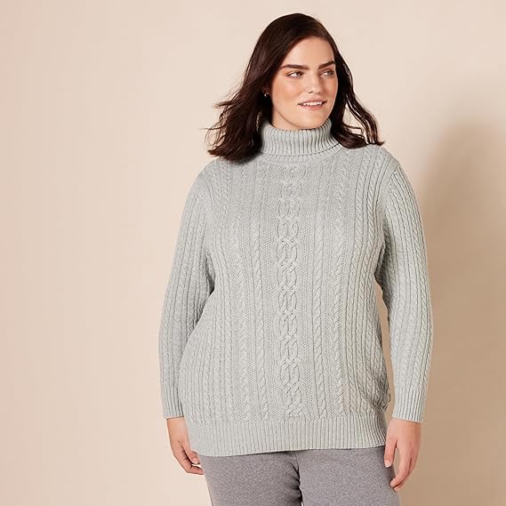 Áo len cổ lọ dành cho nữ của Amazon Essentials - size S (Mỹ) B07QC4GHYV màu ghi sáng - Ảnh 5