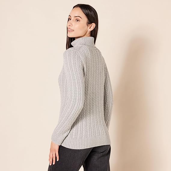 Áo len cổ lọ dành cho nữ của Amazon Essentials - size S (Mỹ) B07QC4GHYV màu ghi sáng - Ảnh 3