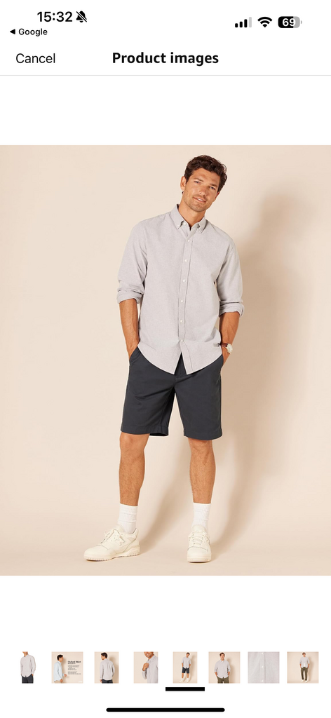 Áo sơ mi Nam Amazon Essentials màu ghi -Size L Mỹ ( XL việt nam) B07752L43G