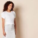 Áo thun Nữ cổ tròn tay xoắn Amazon Essentials - size M Mỹ (L Việt Nam) - Trắng B08P4TH7XQ - Ảnh 9