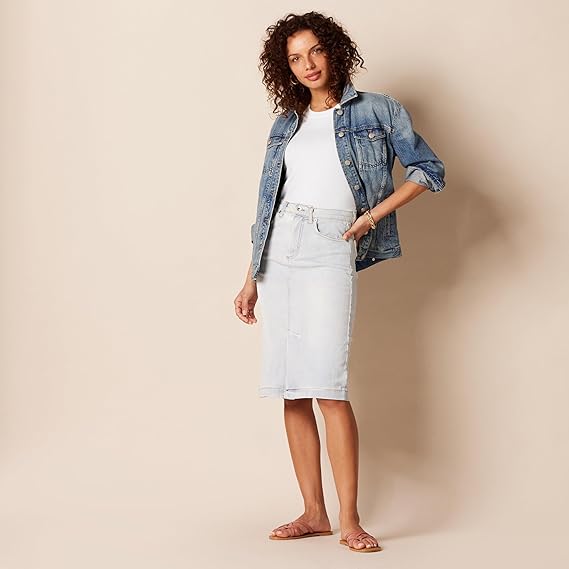 Áo thun Nữ cổ tròn tay xoắn Amazon Essentials - size M Mỹ (L Việt Nam) - Trắng B08P4TH7XQ - Ảnh 3