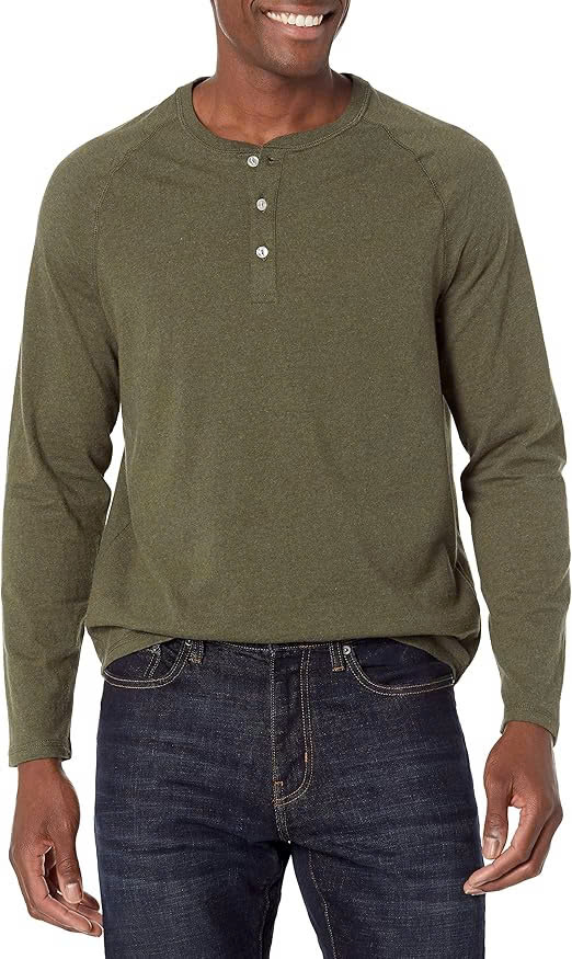 Áo dài tay Amazon Essentials B07BJKRNSB size S Mỹ = L Việt Nam( xanh rêu)