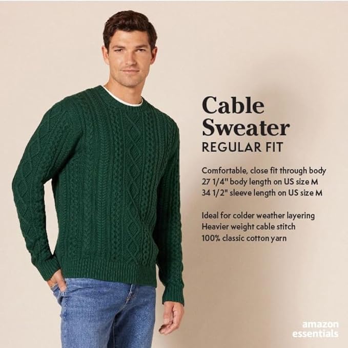 Áo len thừng Nam hãng Amazon Essentials (size S Mỹ) - Size L Việt Nam B086178FG1 