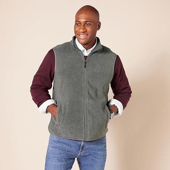 Áo Gile lông khóa kéo Amazon Essentials dành cho nam - Size XS Mỹ ( M Việt Nam )B079LRGXPP