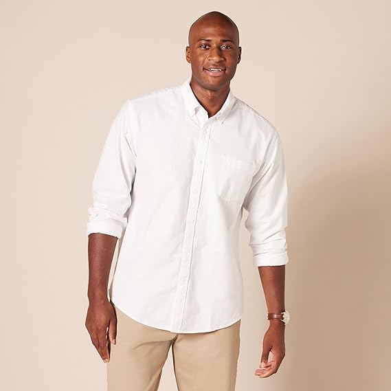 Áo sơ mi Nam Oxford dài tay Amazon Essentials - B07F22HHX8 - size S (Mỹ) - L Việt Nam 