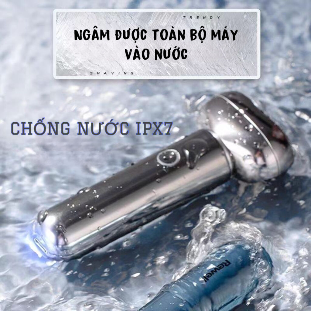 Máy cạo râu Rewell T5, lưỡi kép từ tính, tự mài, chống nước IPX7. - Ảnh 4
