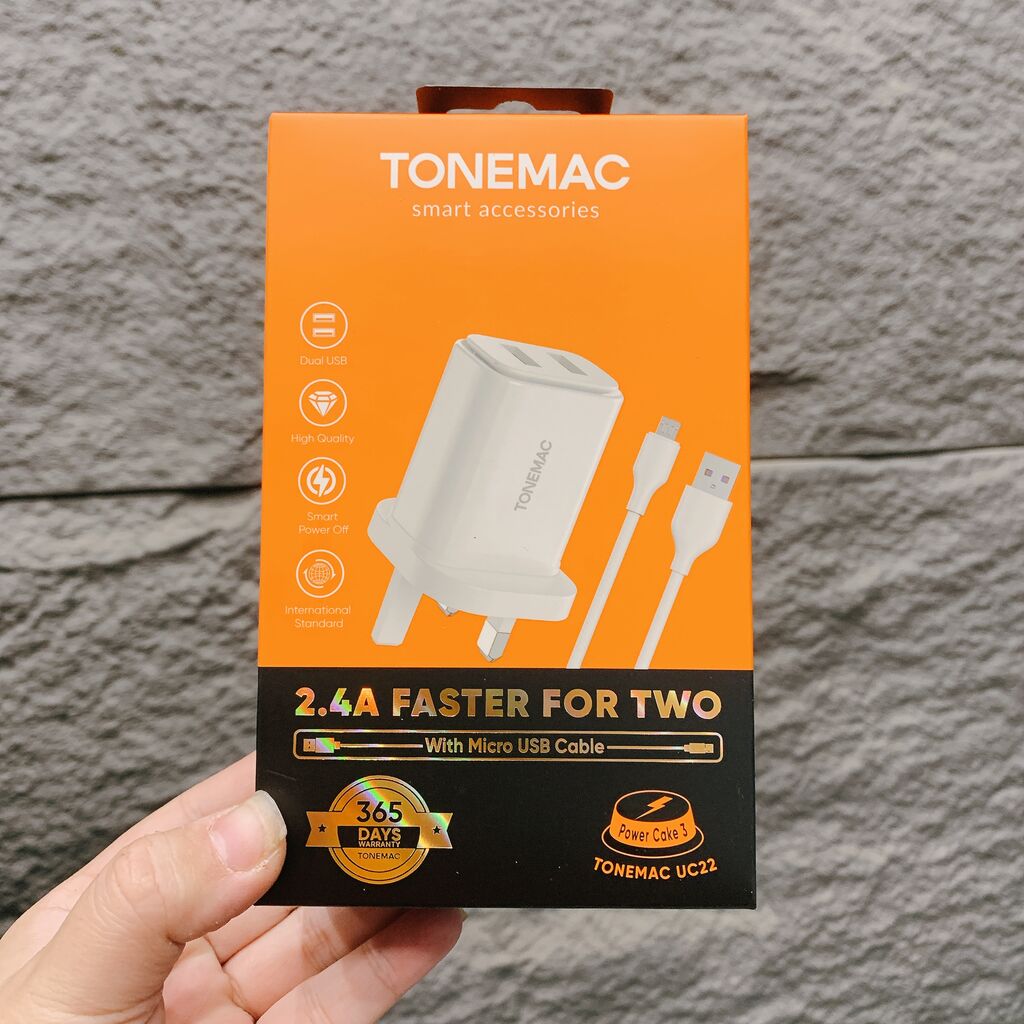 Combo củ sạc + cáp USB iphone / micro Tonemac UC22/UC42 - Ảnh 2