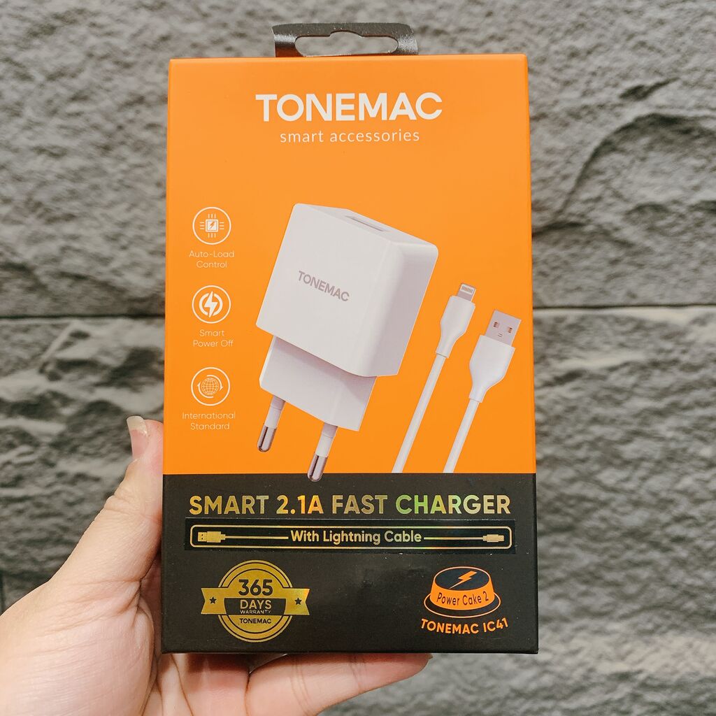 Combo củ sạc + cáp Lightning cho iPhone A to L hãng Tonemac IC41  - Ảnh 2