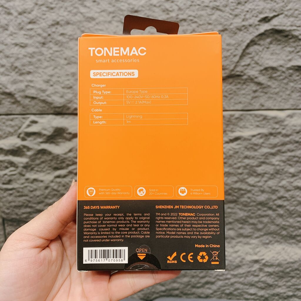 Combo củ sạc + cáp Lightning cho iPhone A to L hãng Tonemac IC41  - Ảnh 3