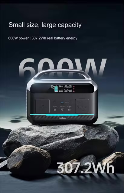 Trạm sạc Mentech MT600 600W, 2 cổng C 100w & 60w, cổng điện 220V, có đèn chiếu sáng - Ảnh 2