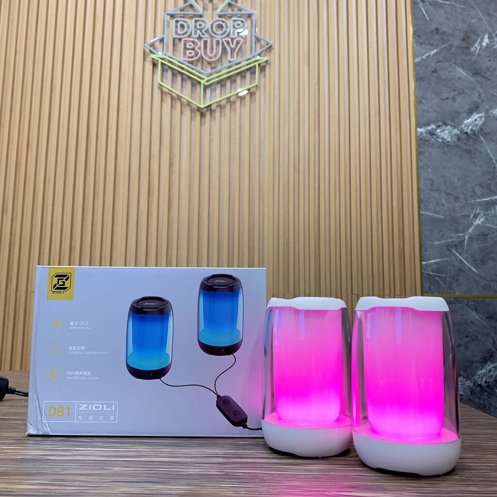 Cặp 2 Loa Bluetooth Zidli D81 – Đèn RGB đổi màu theo nhạc, có dây AUX - Ảnh 2