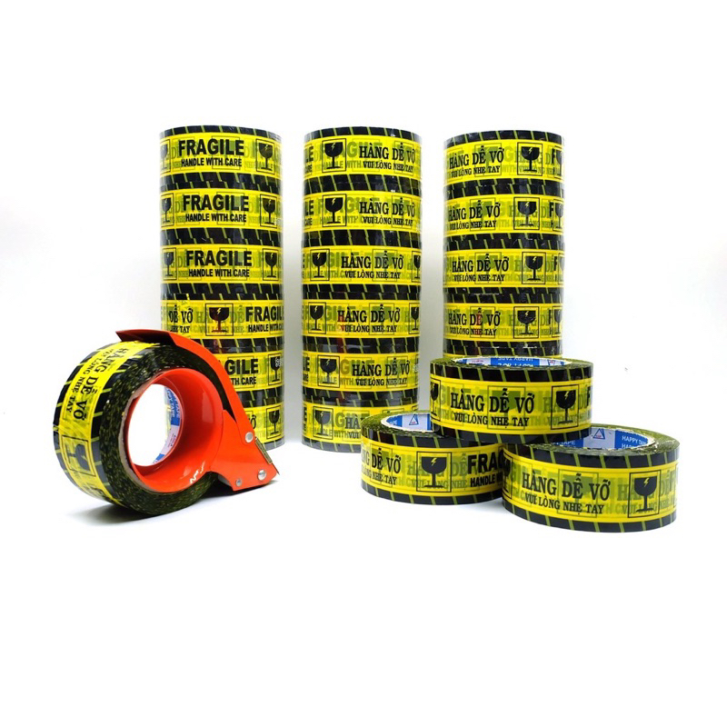 Cây băng dính niêm phong hàng dễ vỡ, trọng lượng 1.3kg/1cây/6cuộn, lõi giấy - Ảnh 2