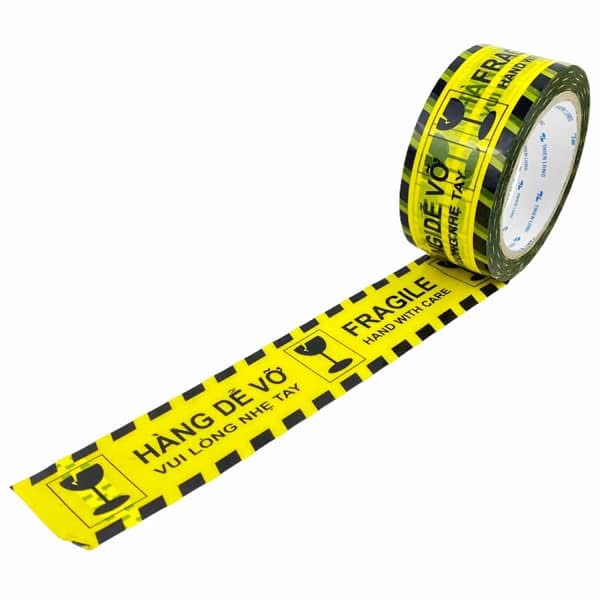 Cây băng dính niêm phong hàng dễ vỡ, trọng lượng 1.3kg/1cây/6cuộn, lõi giấy