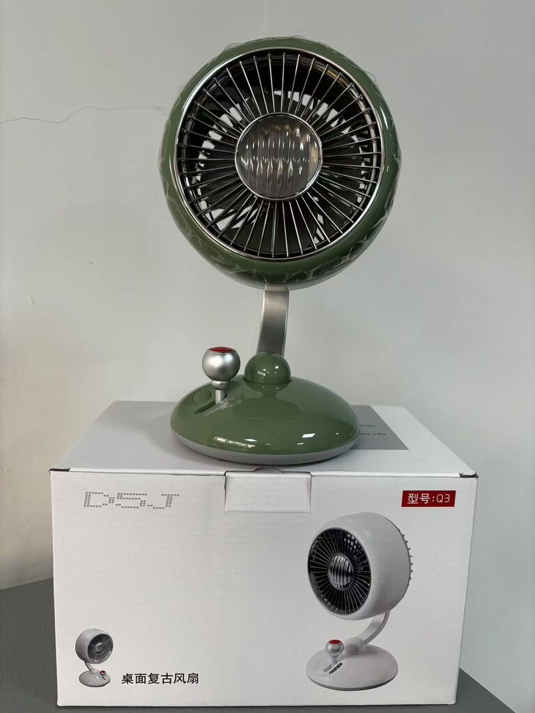Quạt bàn D5J phong cách Retro cổ điển, tích hợp đèn, có túp năng xoay - Ảnh 6