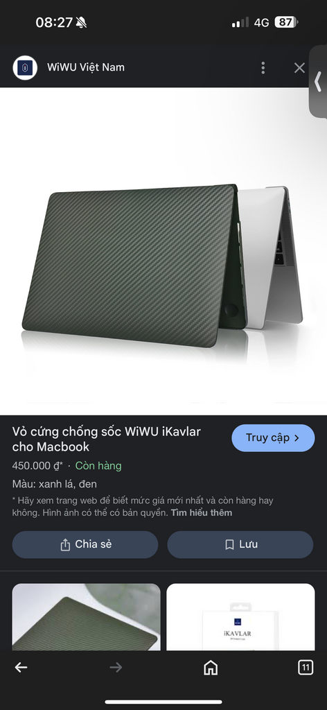 Wiwu iKavlar case cover Macbook Pro 16.2" A2485. Ốp vân carbon siêu mỏng - Ảnh 4