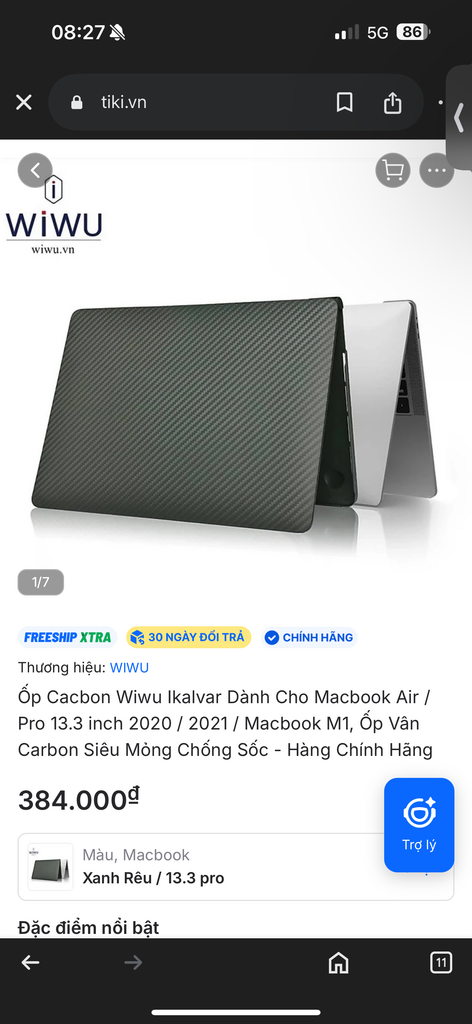 Wiwu iKavlar case cover Macbook Pro 16.2" A2485. Ốp vân carbon siêu mỏng - Ảnh 2