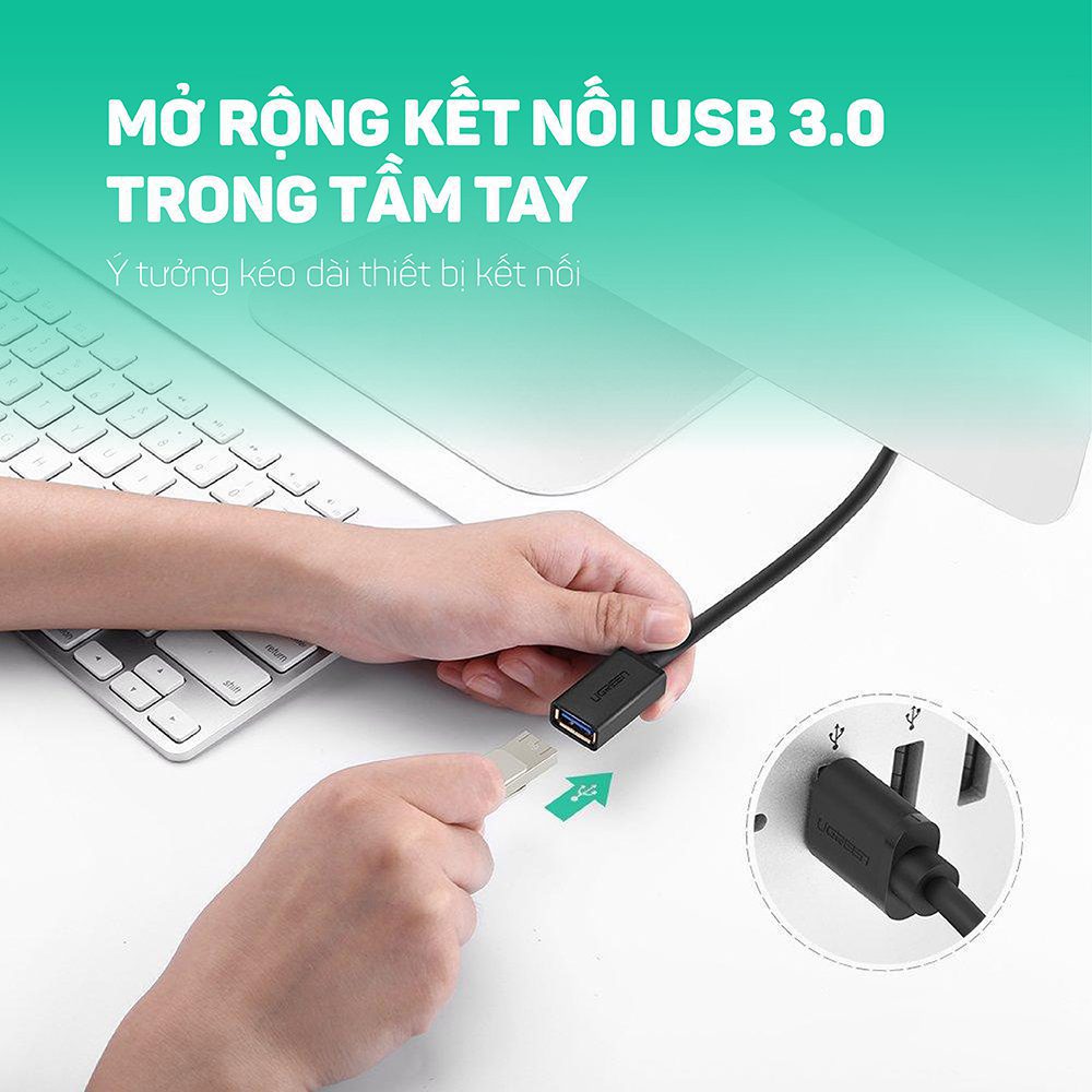 Dây nối dài USB 2.0 UGREEN US103 (10315) - dài 1.5M - Ảnh 3