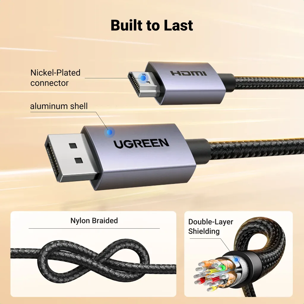 Cáp DisplayPort TO HDMI 4K UGREEN DP125 (35843) - Dài 3M và 1.5M - Ảnh 4