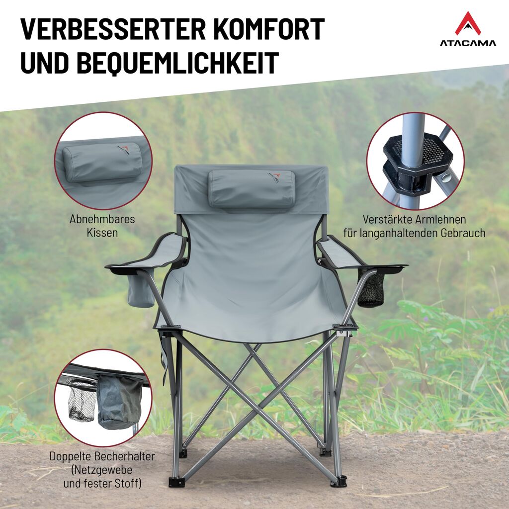 Ghế xếp dã ngoại Atacama chính hãng - thương hiệu Đức , câu cá, camping… - Ảnh 2
