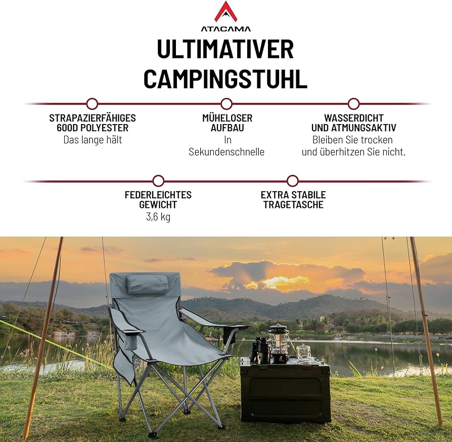 Ghế xếp dã ngoại Atacama chính hãng - thương hiệu Đức , câu cá, camping… - Ảnh 4