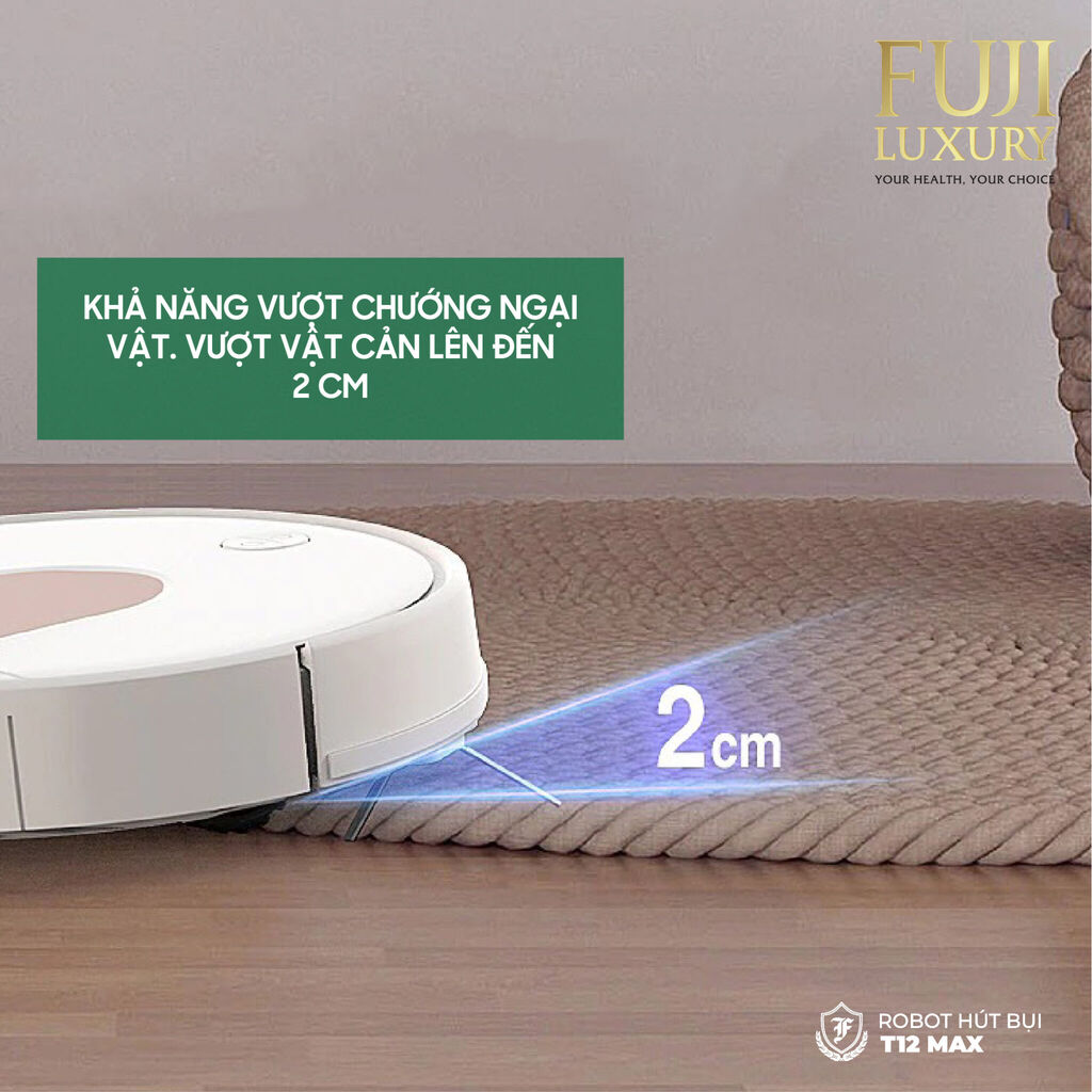 Robot hút bụi lau nhà thông minh Fuji Luxury T12 Max - màu đen - Ảnh 9