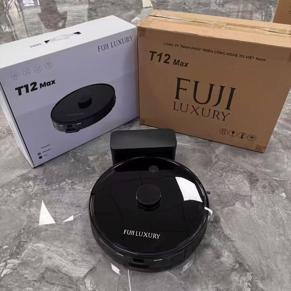 Robot hút bụi lau nhà thông minh Fuji Luxury T12 Max - màu đen