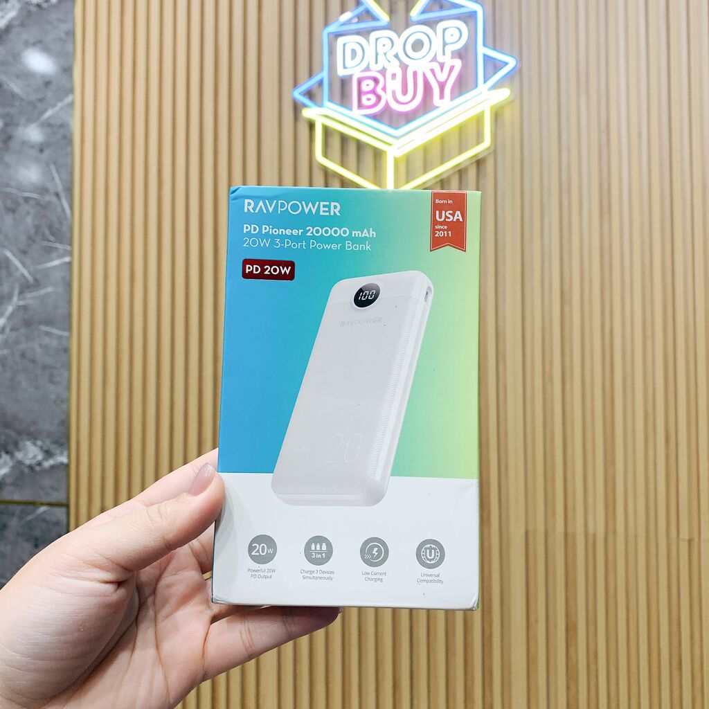 Pin dự phòng 20.000mAh sạc nhanh 20W hãng RAVPower ( Mỹ )  RP-PB1205 - Ảnh 4