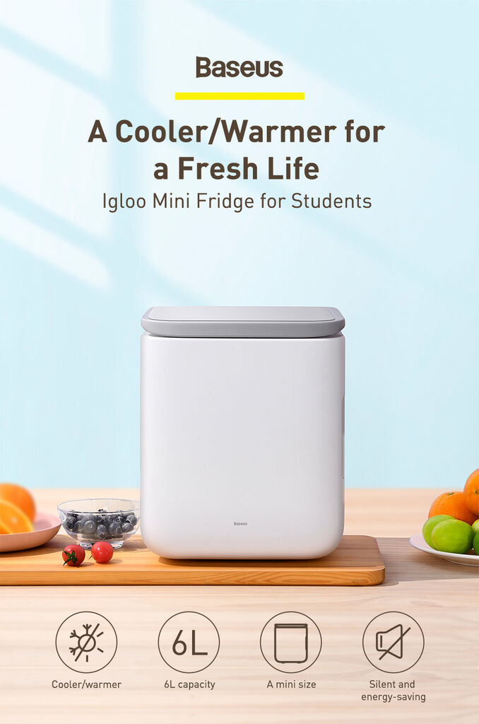Tủ Lạnh Mini Baseus 6L Igloo, Làm mát/ làm ấm - Ảnh 10