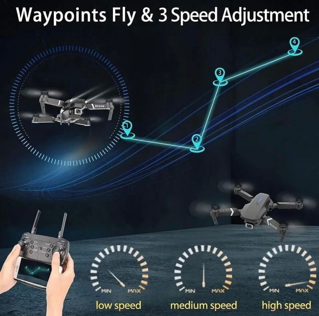  Máy bay Flycam E99 Drone, 3 Pin rời, quay phim chụp ảnh ( hàng Amazon ) - Ảnh 7