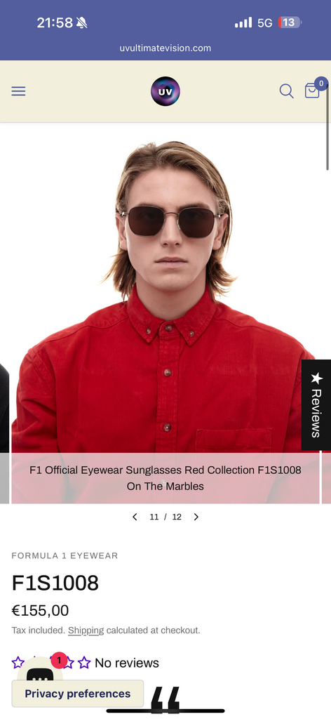 Kính râm Formula 1 F1S1008 Eyewear Red Collection ( ko hộp ) - Ảnh 2