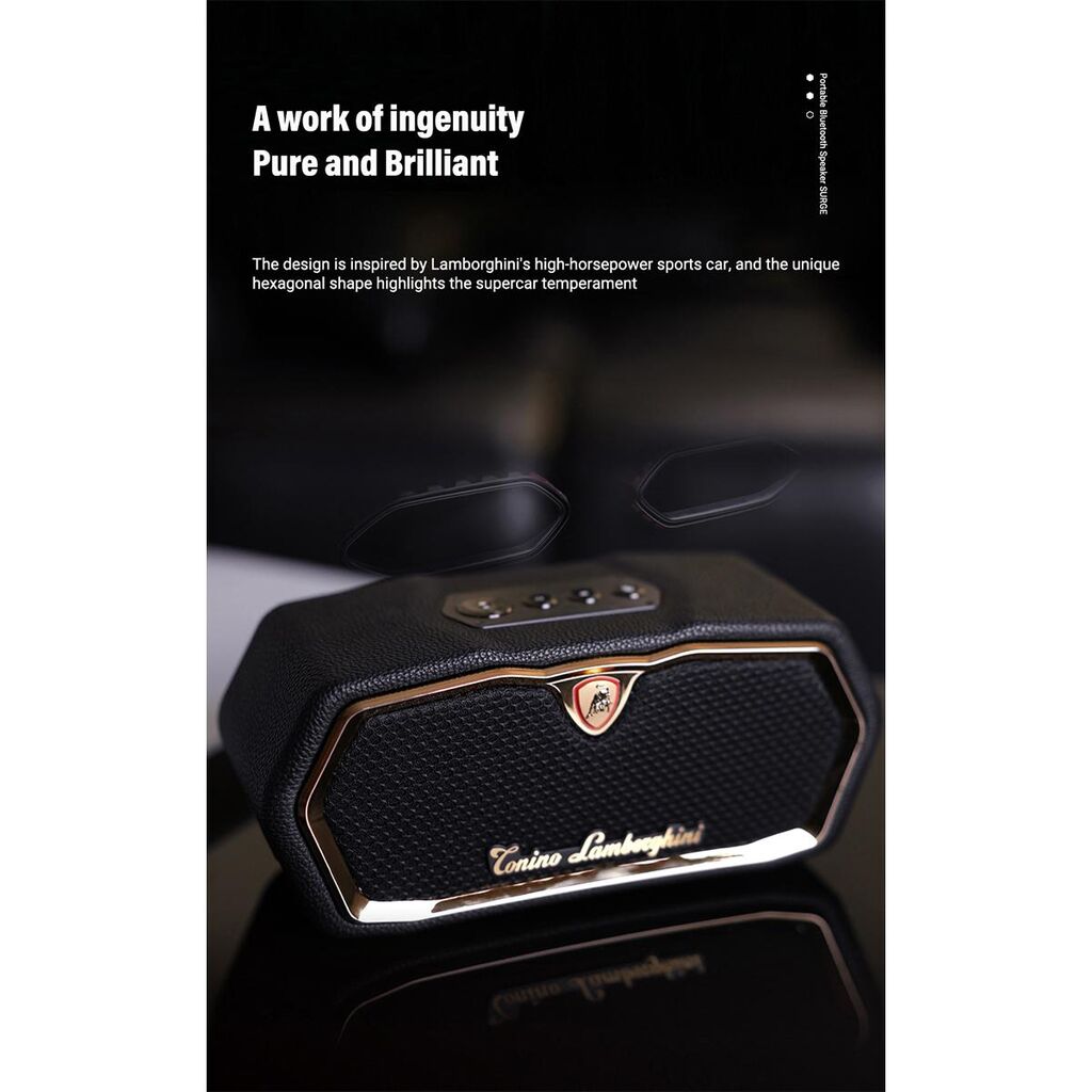 Loa Bluetooth Torino Lamborghini TL89 – Da Nappa, Logo mạ vàng 18K, có TWS, CS 20W - Ảnh 9