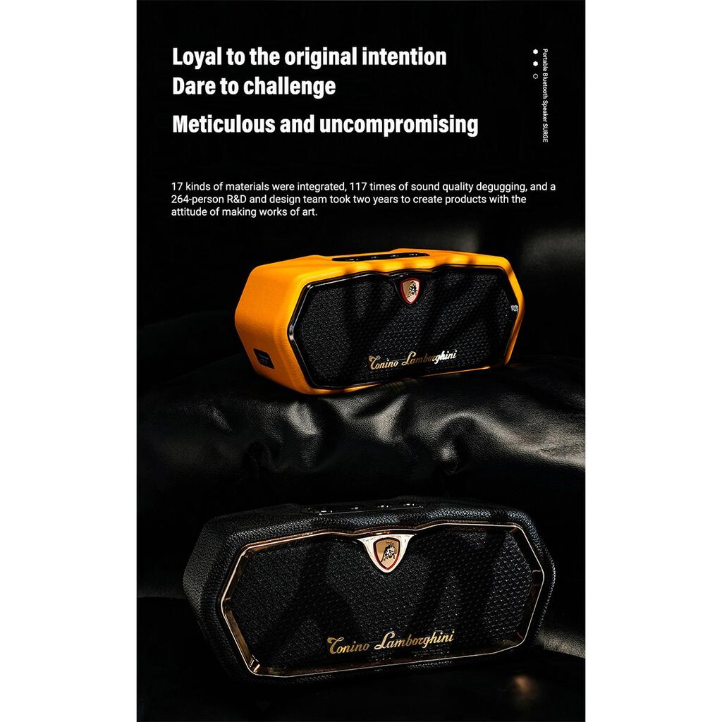 Loa Bluetooth Torino Lamborghini TL89 – Da Nappa, Logo mạ vàng 18K, có TWS, CS 20W - Ảnh 10