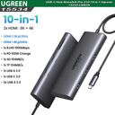 Hub USB-C Ugreen 10 in 1 15534 CM639, hỗ trợ 2 HDMI 8K30hz và 4K60Hz, 3x USB-A, 1x U - Ảnh 6