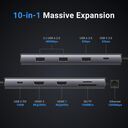 Hub USB-C Ugreen 10 in 1 15534 CM639, hỗ trợ 2 HDMI 8K30hz và 4K60Hz, 3x USB-A, 1x U - Ảnh 7
