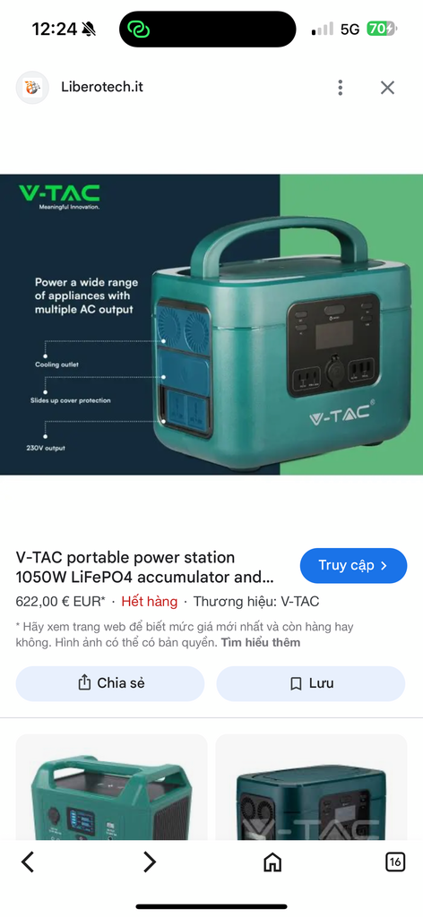  Trạm sạc V-TAC VT-1001 – 1000W, dung lượng 1050Wh ( 328.300mAh ) - Ảnh 4