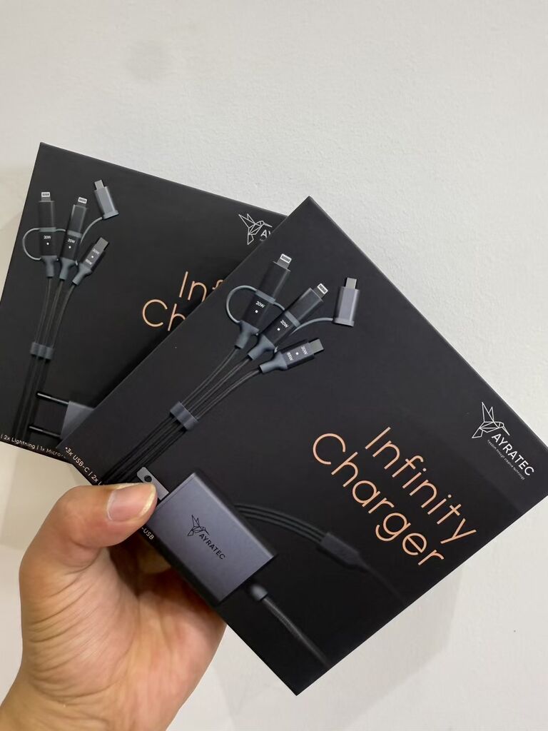 {Order giao 30/8} Sạc nhanh 65W AyraTec Infinity, liền 3 dây cáp ( Sạc BH 1 năm, cáp BH 1 tuần)