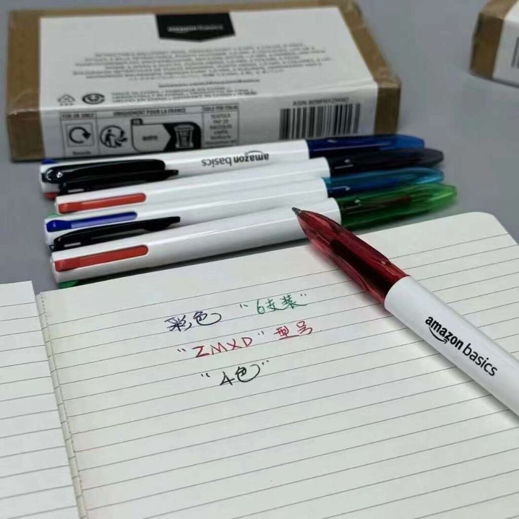 Hộp 6 chiếc Bút bi 4 màu trong 1 Amazon Basics ( Mỹ ) B09PNYZMXD - Ảnh 3