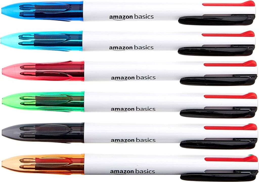 Hộp 6 chiếc Bút bi 4 màu trong 1 Amazon Basics ( Mỹ ) B09PNYZMXD - Ảnh 5