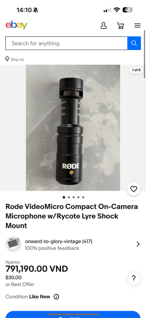 Mic thu âm Rode VideoMicro Compact On-Camera Microphone , hàng used ( hình thức 90-95%) - ko hộp - Ảnh 2