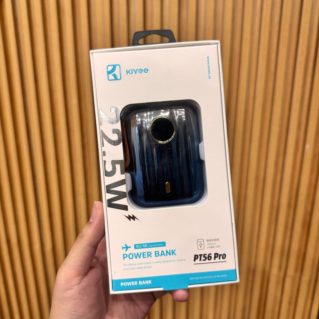 Pin dự phòng 10.000mAh KIVEE - PT56 PRO, siêu nhỏ, sạc nhanh 22.5W